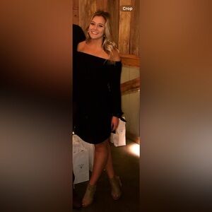 Off the shoulder black dress